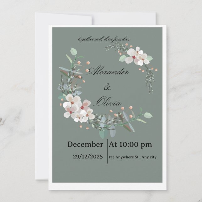 Convite wedding invitation cards  (Frente)