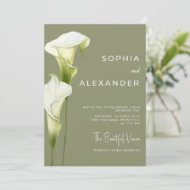 Convite Wedding Invitation "Delicate Calla Lilies"