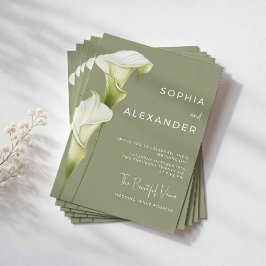 Convite Wedding Invitation "Delicate Calla Lilies"