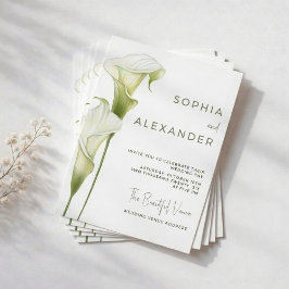 Convite Wedding Invitation "Delicate Calla Lilies"