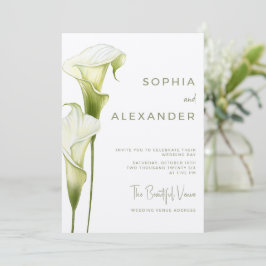 Convite Wedding Invitation "Delicate Calla Lilies"