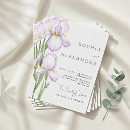 Convite Wedding Invitation "Delicate Irises"