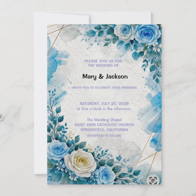 Convite Wedding Invitation Floral (Frente)