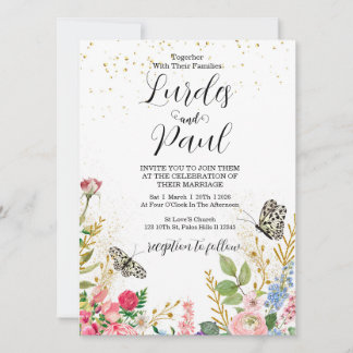 Convite  Wedding invitation Floral Butterfly