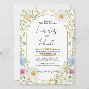 Convite  Wedding invitation Floral Daisy