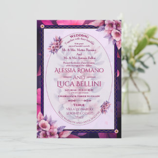 Convite Wedding Invitation Floral Elegant Minimalist
