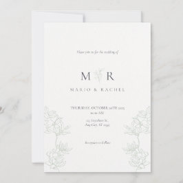 Convite Wedding Invitation Floral Elegant Soft Design