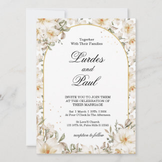 Convite  Wedding invitation Flower Vintage White