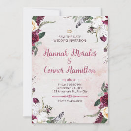 Convite Wedding Invitation Minimal Elegant White Design