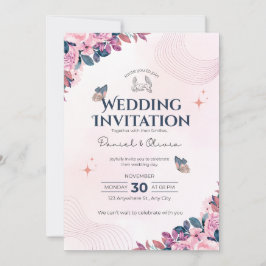 Convite Wedding Invitation Modern Typography Minimal