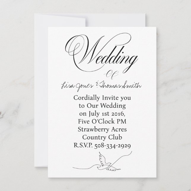 Convite Wedding invitation simple (Frente)
