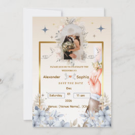 Convite Wedding Invitation | Template for Names &date