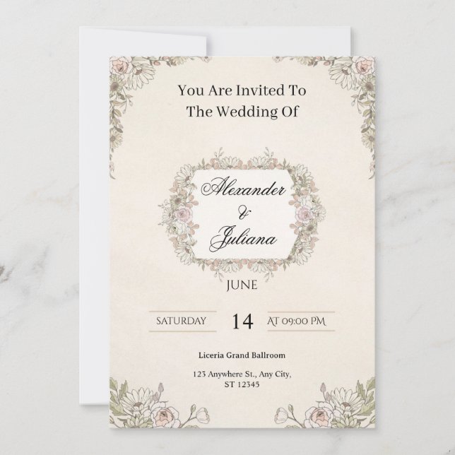 Convite  Wedding Invitations (Frente)