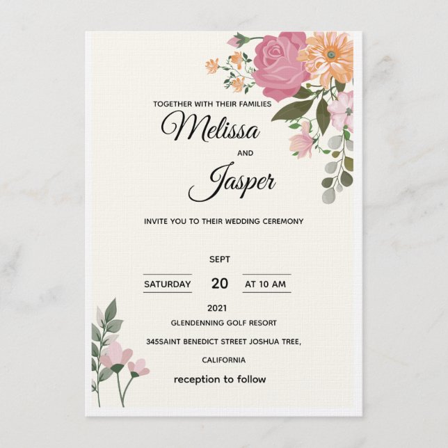 Convite Wedding Invitations (Frente)