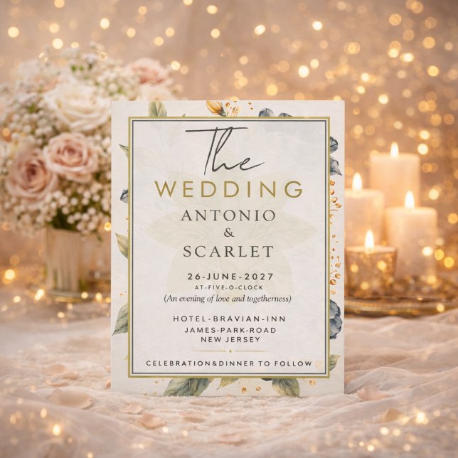 Convite Wedding Invitations QR Code Elegant And minimalist (The Wedding invitation elegant  classic minimalist)