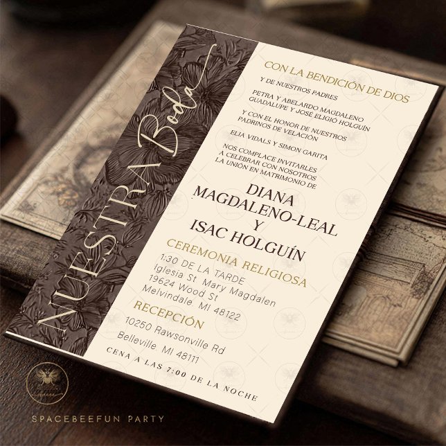 Convite Wedding Luxurious Diana (wedding details card)