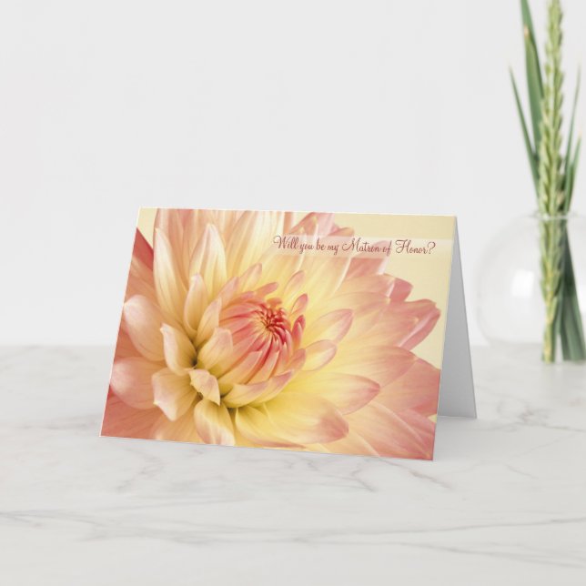 Convite Wedding. Matron of Honor Card with Dahlia (Frente)