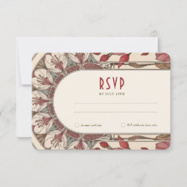 Convite Wedding RSVP Insert Vintage Art Nouveau by Mucha
