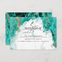 Convite WEDDING| Turquesa Watercolor Geode Barefoot™