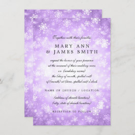 Convite Wedding Vow Renewal Purple Winter Wonderland