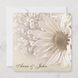 Convite Wedding Vow Renewal Sepia Daisy