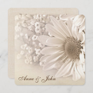 Convite Wedding Vow Renewal Sepia Daisy