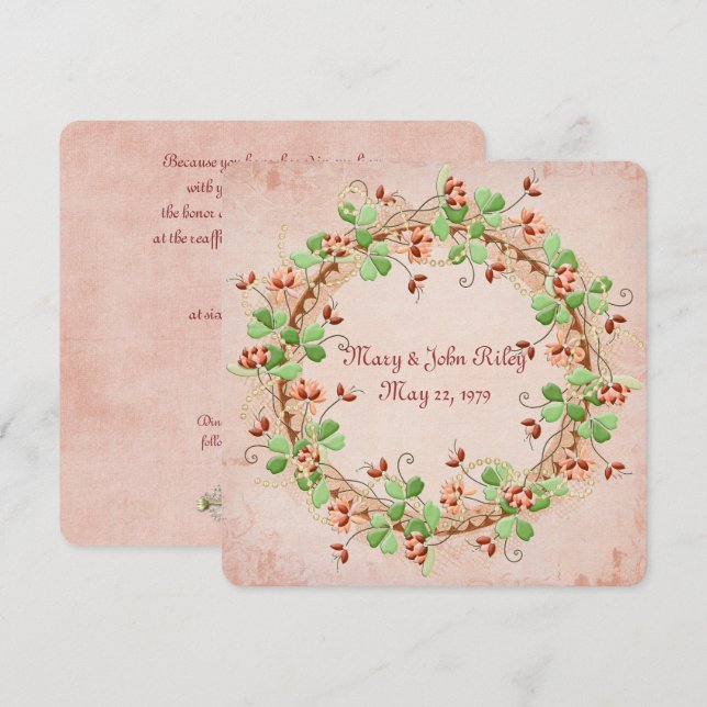 Convite Wedding Wreath Vow Renewal (Frente/Verso)
