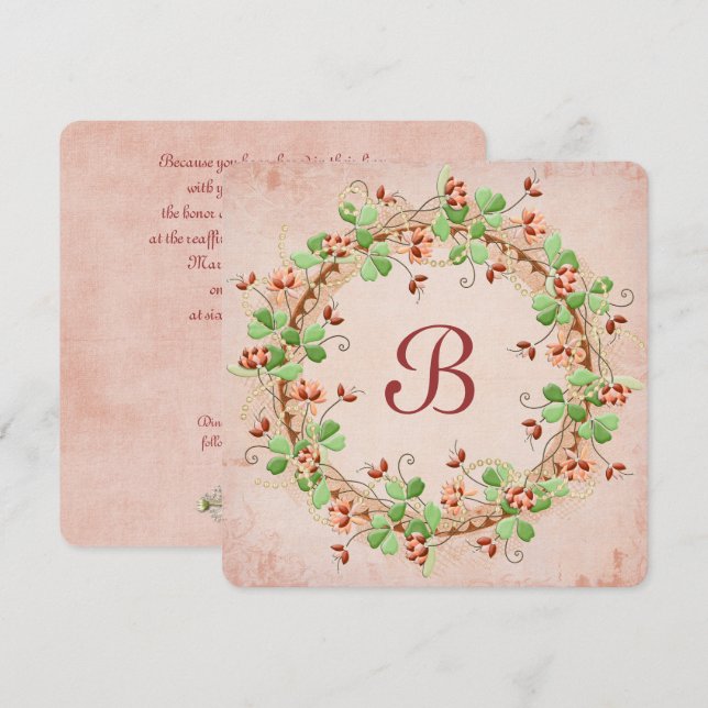 Convite Wedding Wreath Vow Renewal (Frente/Verso)