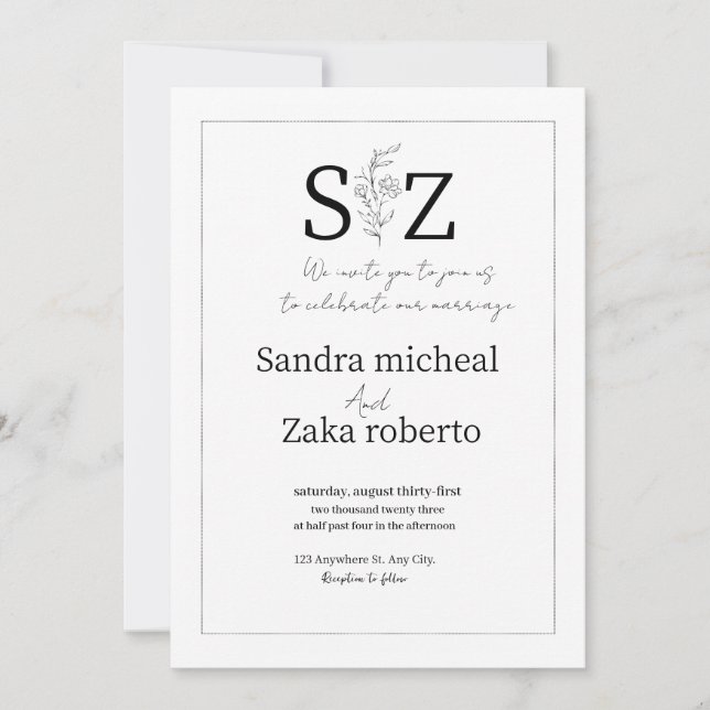 Convite weeding invitation  (Frente)