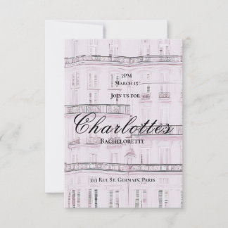 Convite Weekend a Paris Bachelorette  Invitation