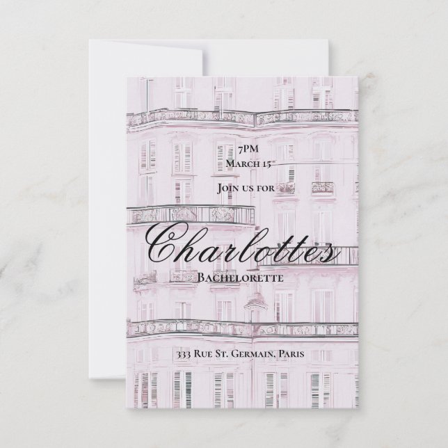 Convite Weekend a Paris Bachelorette  Invitation (Frente)