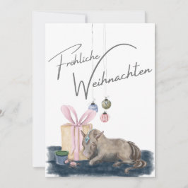 Convite Weihnachts Karte mit Pferdebild, Pferdegeschenk