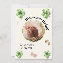 Convite Welcome baby round photo