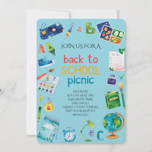 Convite Welcome Back School Picnic (Frente)