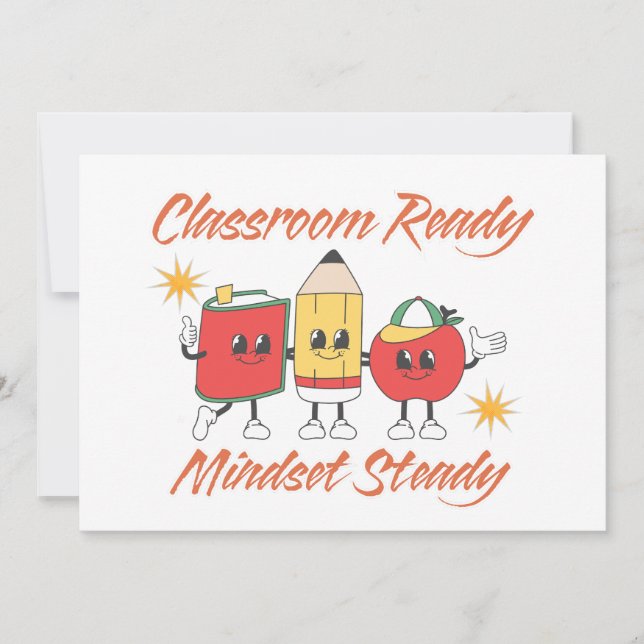 CONVITE WELCOME BACK TO SCHOOL CLASSROOM READY MINDSET (Frente)