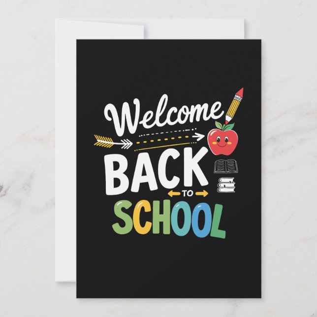 Convite Welcome Back To School First Day of School Teacher (Frente)
