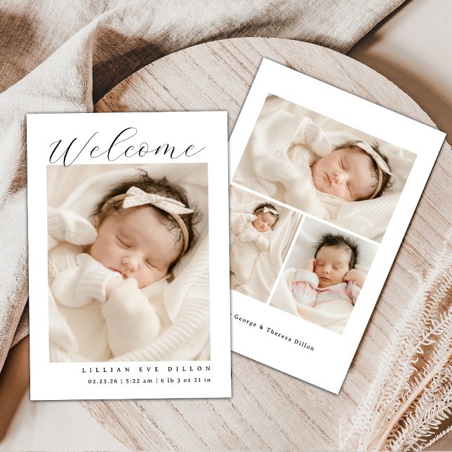 Convite Welcome Birth Announcement (Criador carregado)