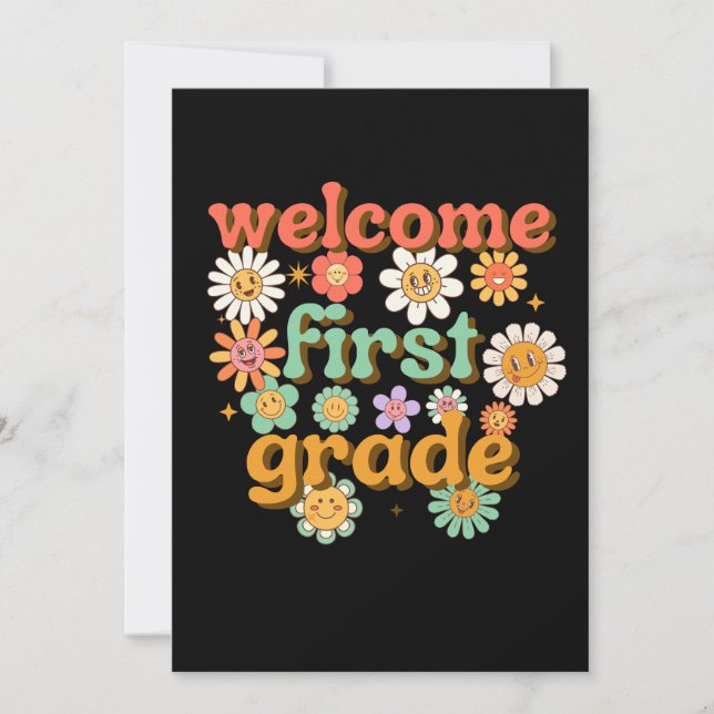 CONVITE WELCOME FIRST GRADE  FIRST DAY OF SCHOOL BACK (Frente)