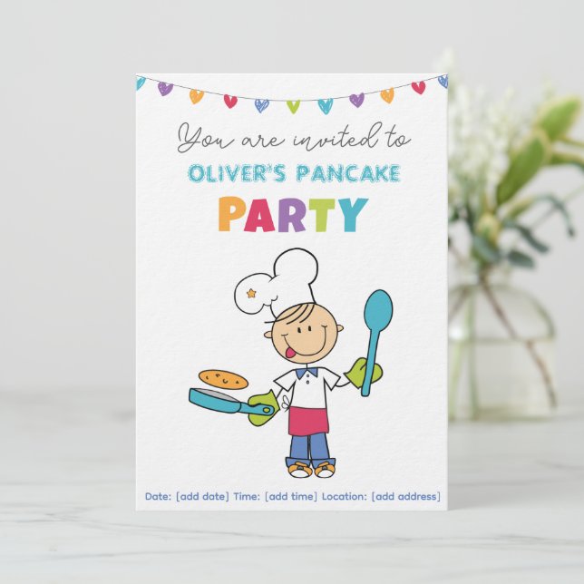 Convite Welcome to Pancake Party invitation (Em pé/Frente)