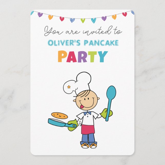 Convite Welcome to Pancake Party invitation (Frente)
