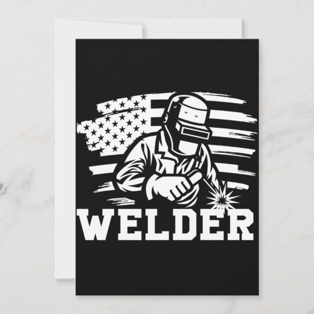 Convite Welder Welders American Flag Profession Job Gift (Frente)