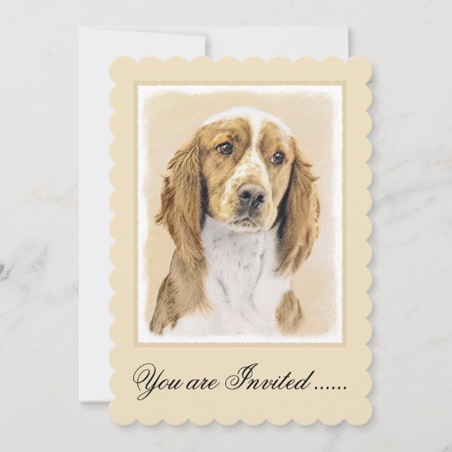 Convite Welsh Springer Spaniel Painting - Arte Original De (Frente)