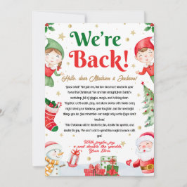 Convite We're Back Elf Arrival Letter Elves Christmas