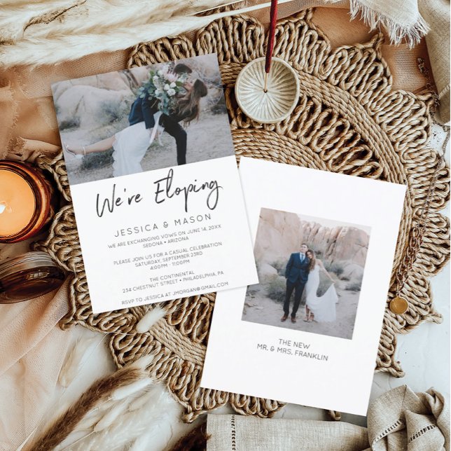 Convite We're Eloping Handwritten Invite Announcement (Criador carregado)
