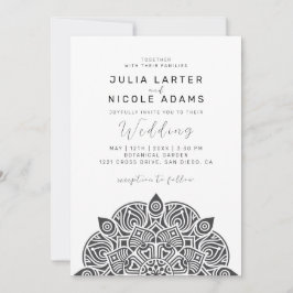 Convite West Pacific Variant Oval Classic Mandala Wedding