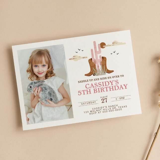 Convite West Wild West Country Cowgirl Rodeo Birthday (Criador carregado)