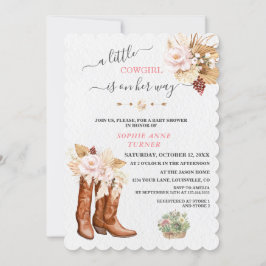 Convite Western A Little Cowgirl Boots Chá de fraldas