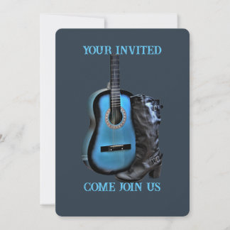 Convite Western Boot Guitar Invitation