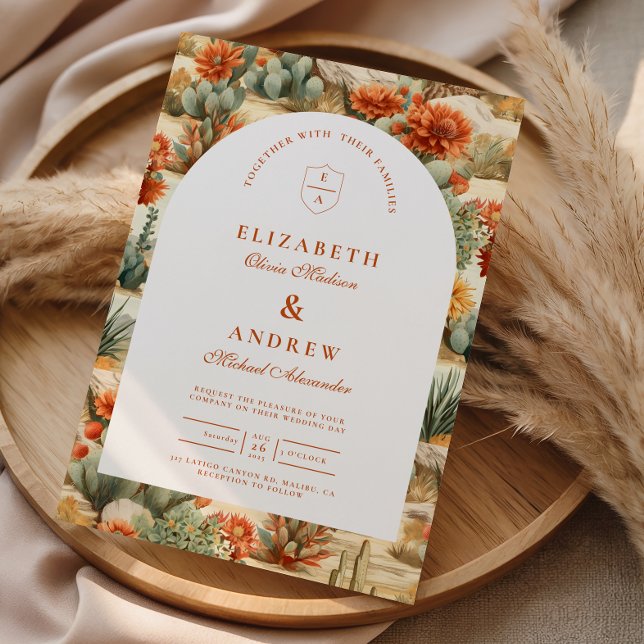 Convite Western Cactus Garden Wedding (Criador carregado)