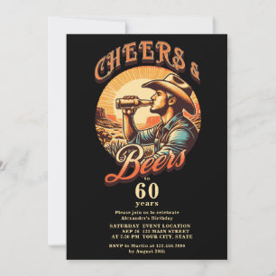 Convite Western Cheers and Beers até 60 anos Parte de Aniv